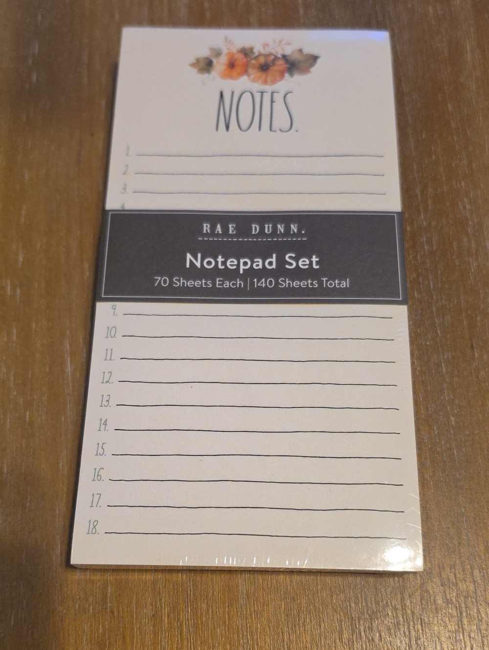 Rae Dunn Floral Notes Notepad Set in Cream and Black